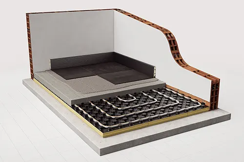Evotube vloerverwarming leggen met noppenplaat